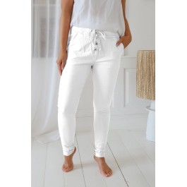 ByPias Casual tencel joggers- white 