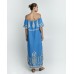 Greek Archaic Kori Long Feather Strapless Dress - Blue Raf / gold