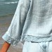 La Luna Lifestyle - linen Retro Jacket - Sky blue