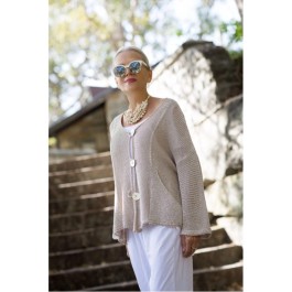 La Luna Lifestyle - Cotton knit cardigan - mink