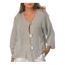 La Luna Lifestyle - Cotton knit cardigan - silver