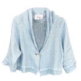 La Luna Lifestyle - linen Retro Jacket - Sky blue