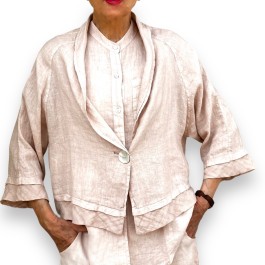 La Luna Lifestyle - linen Retro Jacket - blush