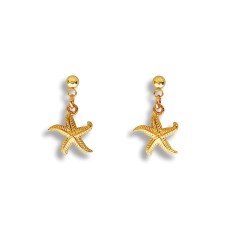 Seriously Twisted Jewellery - Starfish earrings   -  Gold 