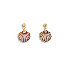 Seriously Twisted Jewellery - scallop earrings   -  Gold 