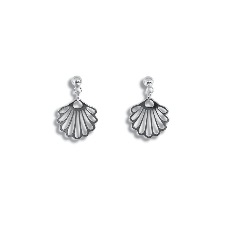 Seriously Twisted Jewellery - Scallop earrings   -  Silver